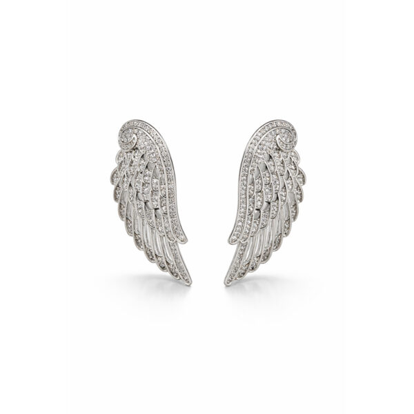 Aretes Plateados Alas Kiara de ZYRAL - foto 3
