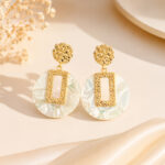 Aretes Turquesas Astral de ZYRAL en color dorado