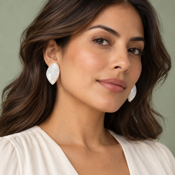 Aretes Blancos Florencia de ZYRAL - foto 2