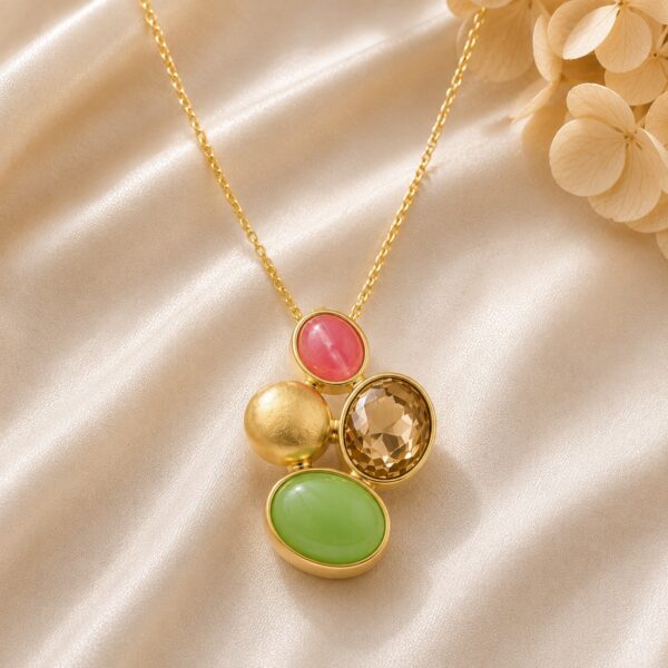Collar dorado multicolor, set samara de Zyral