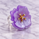 Anillo Flor Amélie en Acrílico con Circones de ZYRAL - foto 3