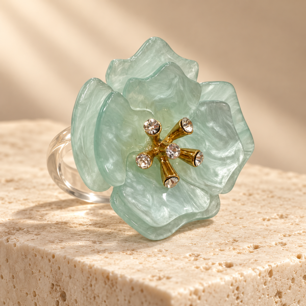 Anillo Flor Amélie en Acrílico con Circones de ZYRAL - foto 5