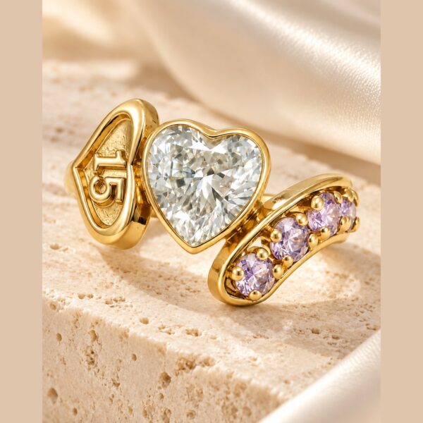 Anillo Corazón Tricolor