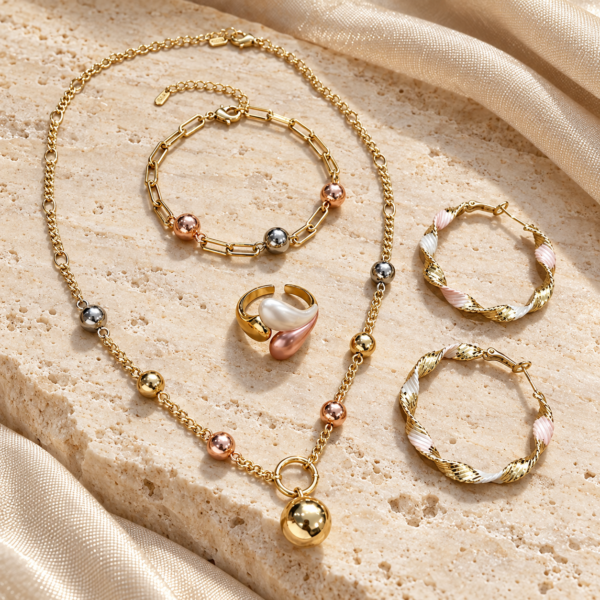 Set TrÃ­o de Luz de ZYRAL en color dorado, oro rosa y plateado