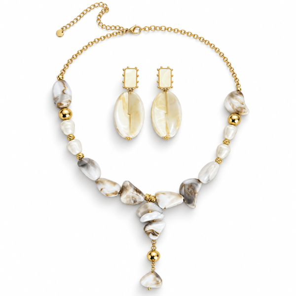 Set Serena Beige de ZYRAL en color dorado y marfil - foto 3