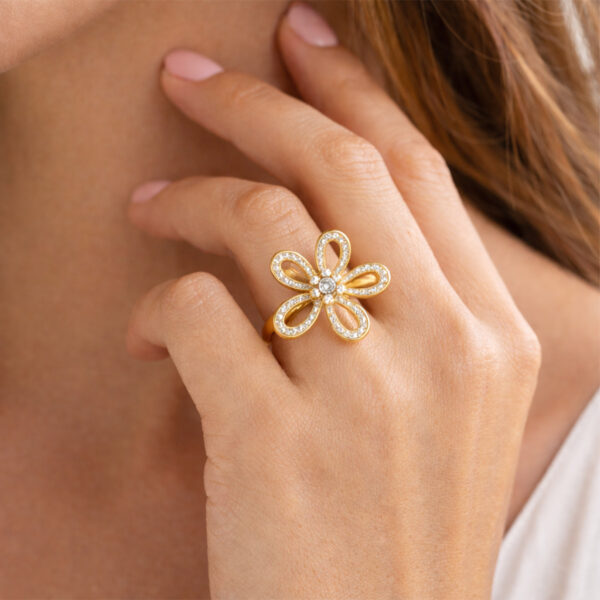 Anillo dorado Boreal de ZYRAL en modelo