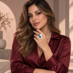 Anillo plateado Ayla de ZYRAL en modelo