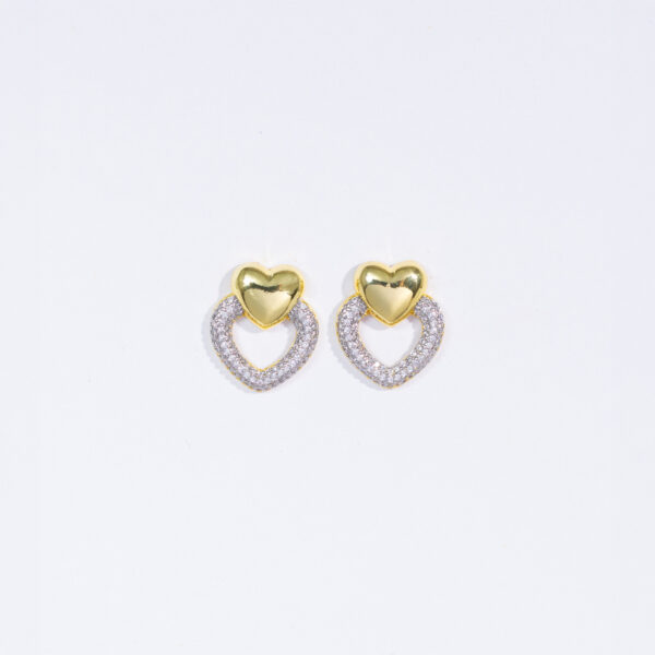 Aretes dorados Corazón Perla de ZYRAL