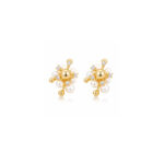 Aretes dorados con blanco Verona de ZYRAL