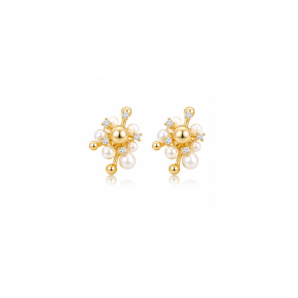 Aretes dorados con blanco Verona de ZYRAL