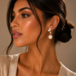 Aretes Dorados Perla Lumé de ZYRAL en modelo