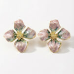 Aretes Dorados Con Rosado Y Verde Iris de ZYRAL
