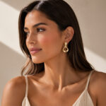 Aretes dorados Maya de ZYRAL en modelo