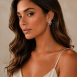 Aretes dorados Sora de ZYRAL en modelo