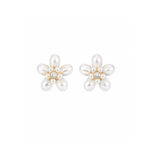 Aretes dorados Con Blanco Ícono de ZYRAL