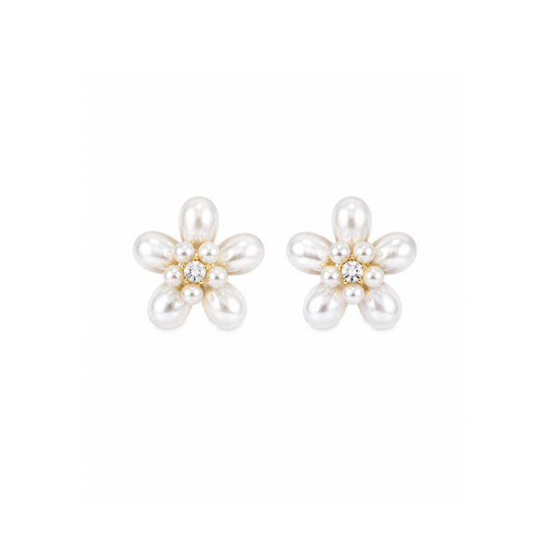 Aretes dorados Con Blanco Ícono de ZYRAL