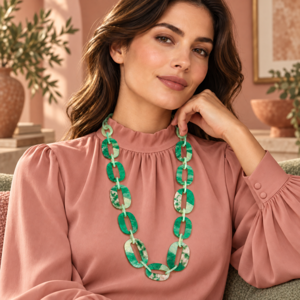 Collar verde Opaline - modelo