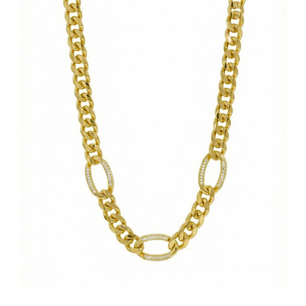 Collar dorado Celeste - fondo blanco
