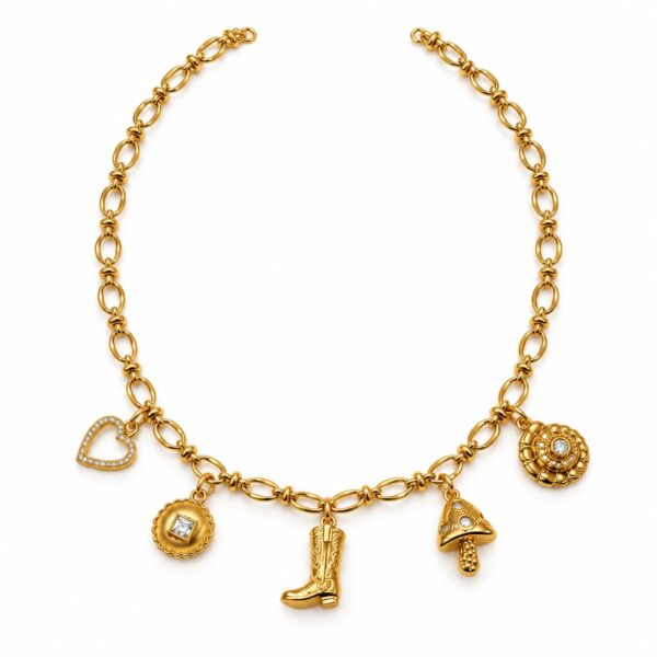 Collar dorado Topacio - fondo blanco