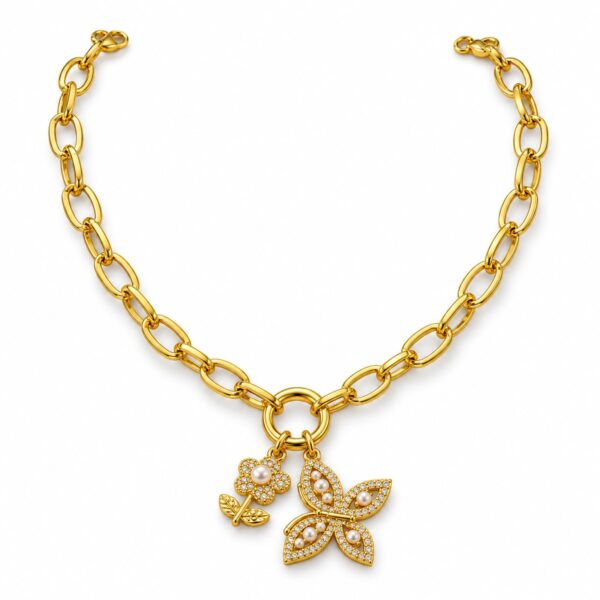 Collar dorado Zafiro - fondo blanco