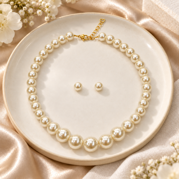Collar Perlas Marfil - ambientada