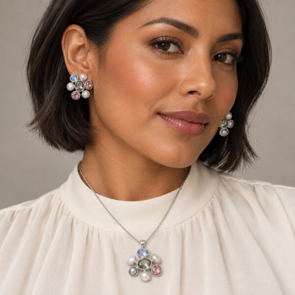 Set dorado Bianca de ZYRAL en modelo